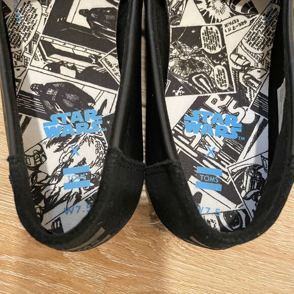 TOMS X Star Wars Black Leather Darth Vader / Storm Trooper Ladies Size 7.5 ✅NEW✅ - Picture 7 of 8